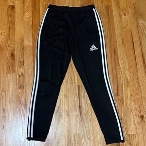 adidas Black Jogger Sweatpants with White Side Stripes
